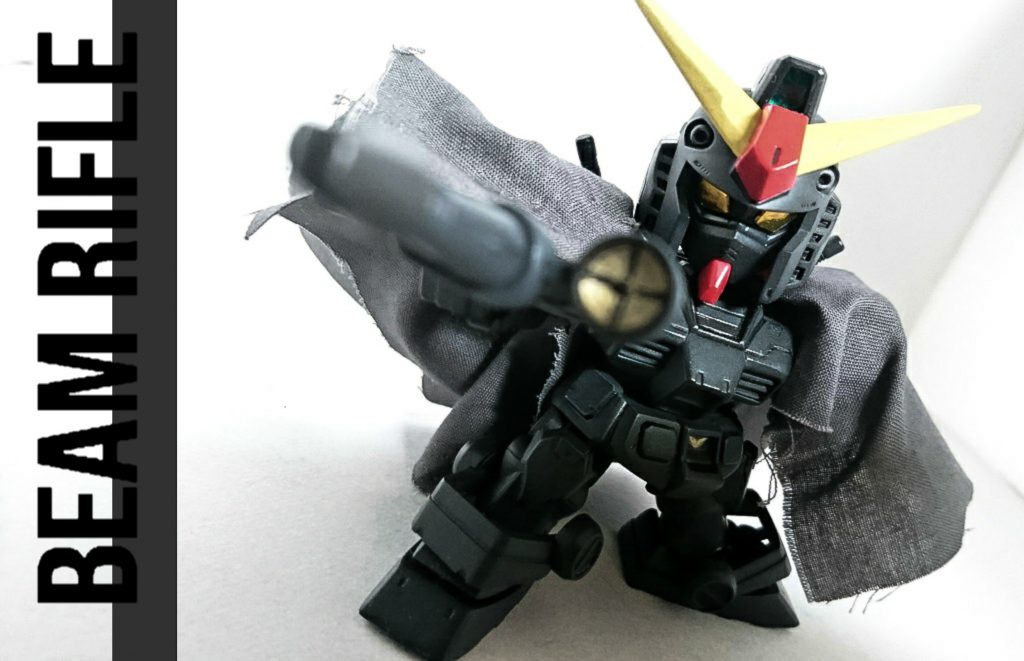 ・ビームライフル
唯一の戦闘シーンで使用。
あるキャラクターの使用するゴッドガンダムへと連続で発射します。
発射されすぎて誘導拡散ビーム砲になってます。