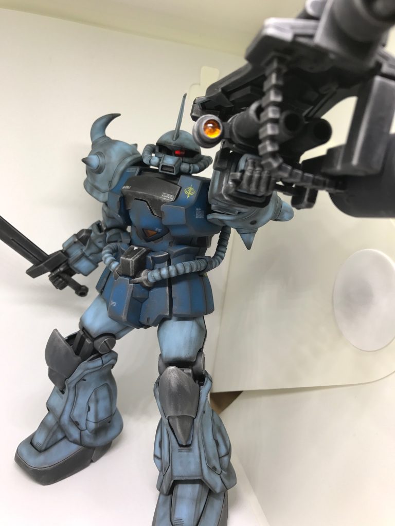 MG 1/100 グフ・カスタム ウェザリング–3枚目/制作者：@gyuuuutora