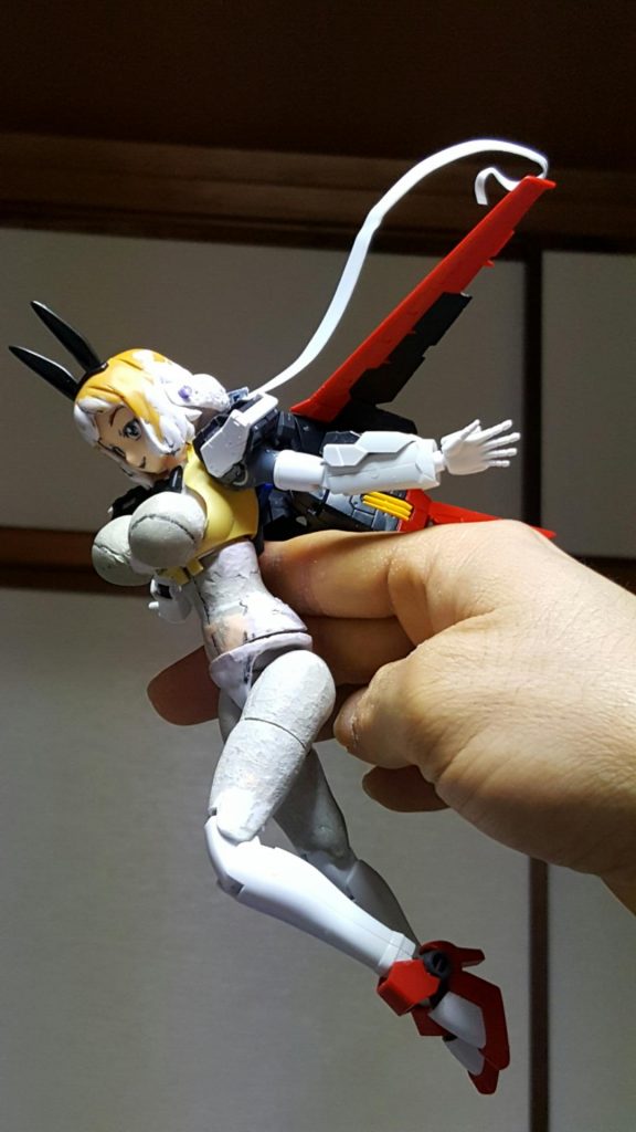 頓挫していたすーぱーリン子です。
製作はもう少し進んでいましたが、これが転用された頭部や脚部がどのように作られたかが一番解りやすい画像です。