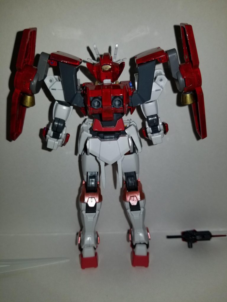 背面です。
もう塗り残しは気にしないでください。

くみ上げる前に背中のブースターを塗装しておけばよかったなと思ったけれど、ジョイント穴だと思うと塗れないジレンマってどうやって解決すればいいんでしょうか？