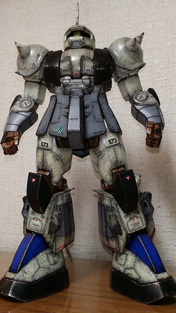 スポンジチッピング汚しとリアルタッチグレーでなんちゃってグラデーション完了