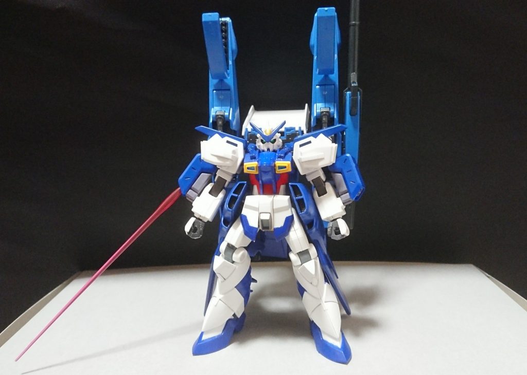 [Gディライザー装備時]

[追加武装]ミサイル28基(計５６発)、照射型ロング・ライフル、となっている。

[総合スペック]1.0～13.0の内
８．８と判断。

Gムラサメ・フォースの標準装備であり敵を誘導させる為の武装が積み込まれている
バックパックを装備した事によりメガビームキャノンを２度照射出来るようになる(それ以上は撃てない)。
ミサイルはある程度の追尾性能がある、威力は標準。
ロングライフルは手に持たずGディライザーに装着させたまま敵に銃口を向け発射する、しっかりと敵に向かって発射出来る確率は１／３程度。

戦果
protoWayne(プロトウェイン)を撃破。