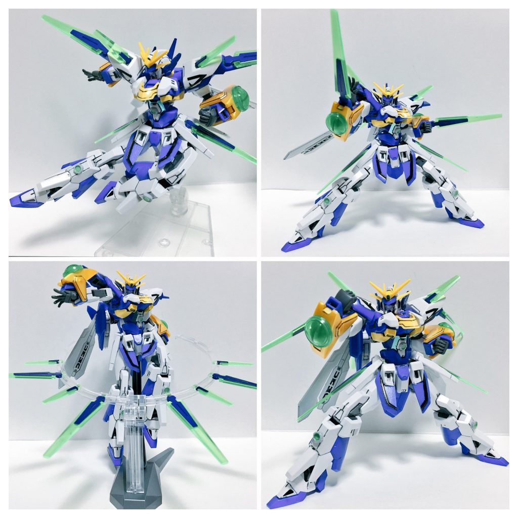 芯はFXのままなので高い可動域を活かした格闘ポーズが取れるかと。前腕部のCファンネルコネクタもそのまま使用可能です。