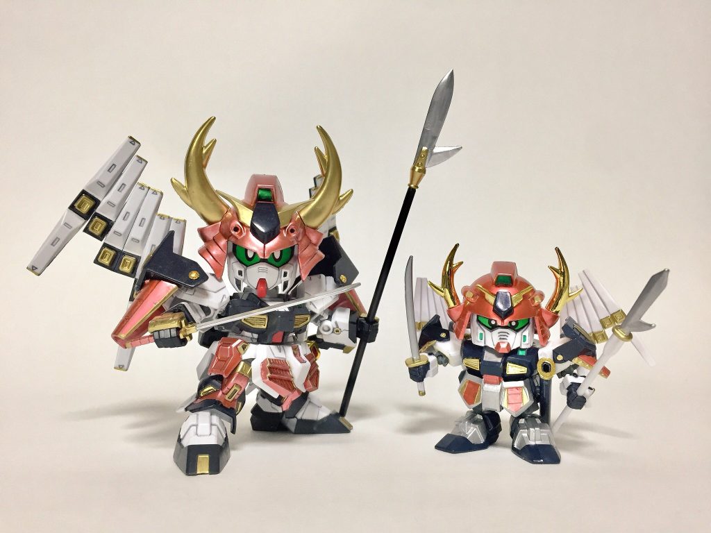 最後に旧キットの武者仁宇と。
これはこれで思い入れもあるので、大好きです!
最後まで見て頂き、ありがとうございました。