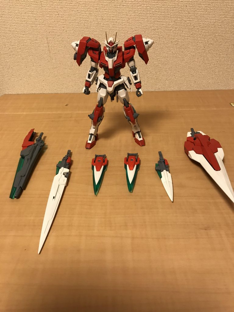 武装一覧
GNソードⅡブラスター
GNバスターソードⅡ
GNソードⅡ(ロング・ショート1本づつ)
GNカタール2本
ビームサーベル2本(本体付属)