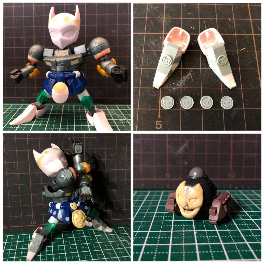 脚部はボールデンアームズを使用し、足りない部分はプラ板やパテで再現しました。
シアーハートアタックはGジェネボーナスキットのボールとマゼラアタックをベースに改造しました。