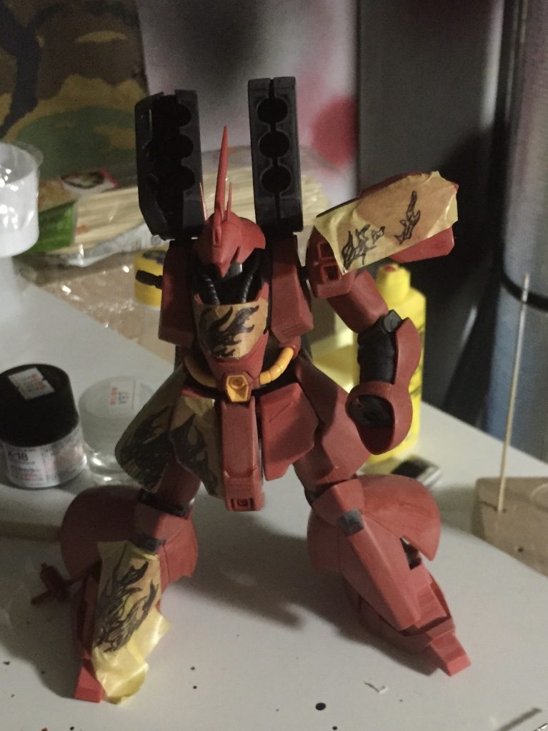 わかりにくかったかもしれませんが、艶ありクリアーと、艶消しクリアーでファイアパターンを入れてあります。