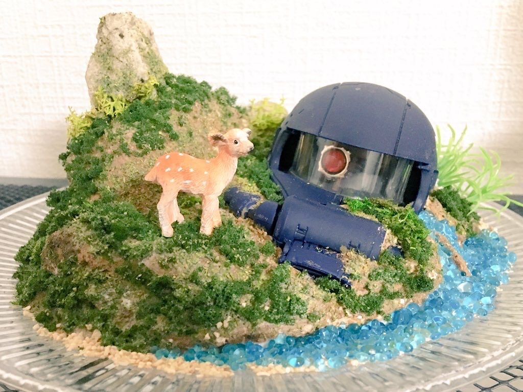 最初は鹿を置いてみたりもしました。これはこれでかわいい。