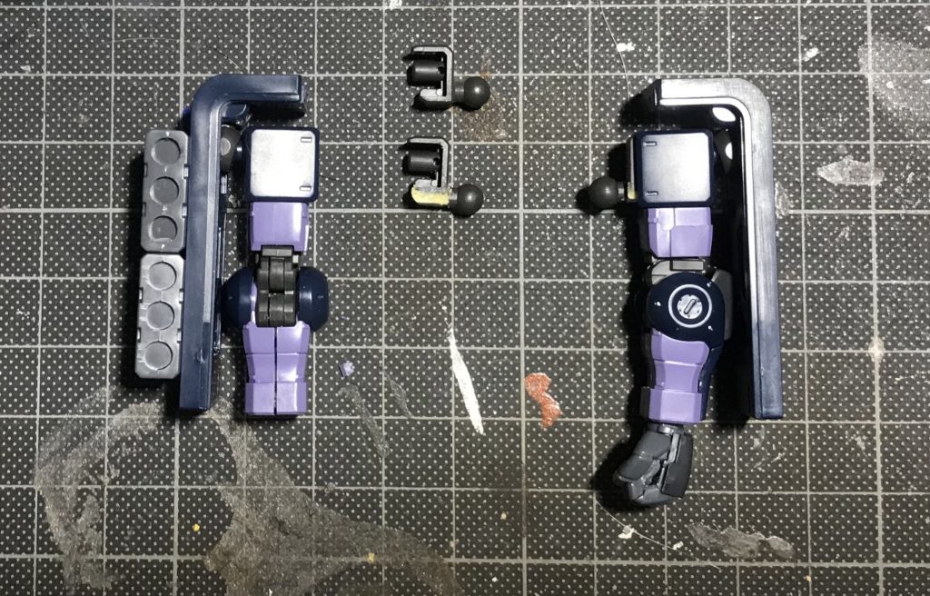 肩の位置が高くなるよう、肩関節を加工しました。