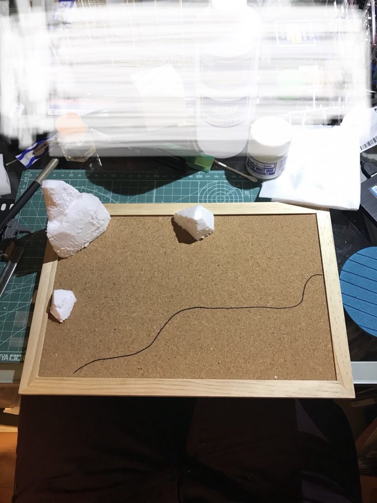 ジオラマ製作② なんとなく配置を決める。