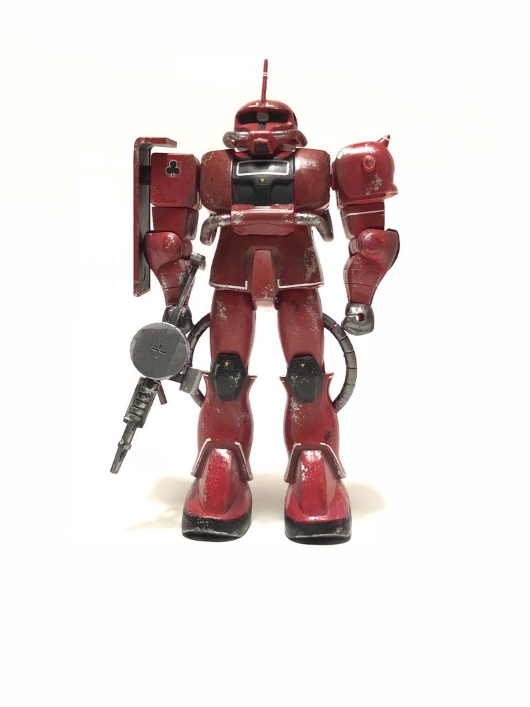 まえ
 
肩口だけ少し角落としました。
 
塗装は筆塗りの水性塗料とアクリル絵の具の両用。