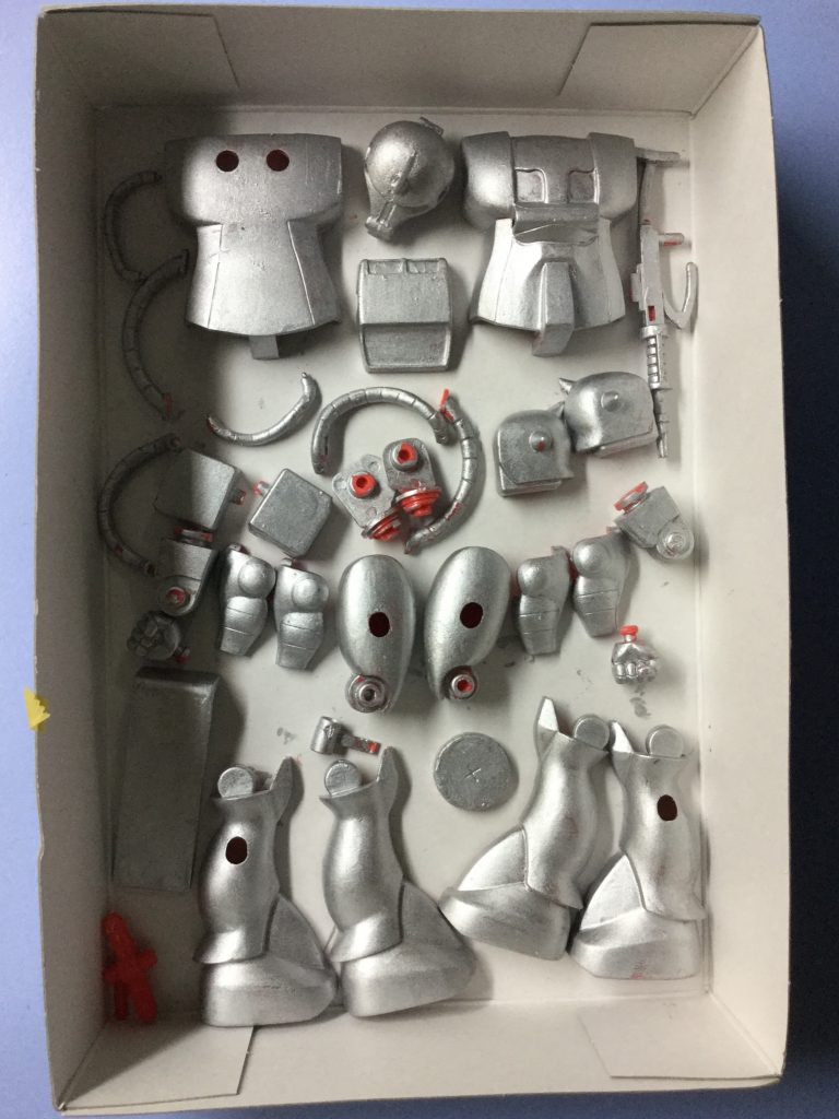 下地塗装の様子。