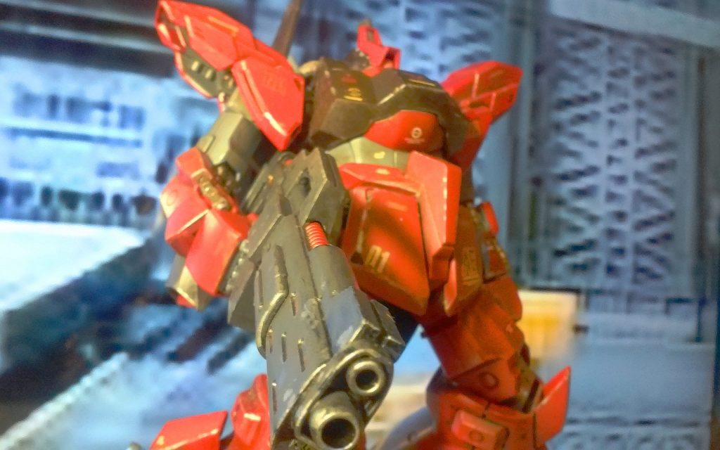 装備は、サザビーから拝借してしまいました。銃身が焼けた感じを再現してみたけど、まだまだですね~。