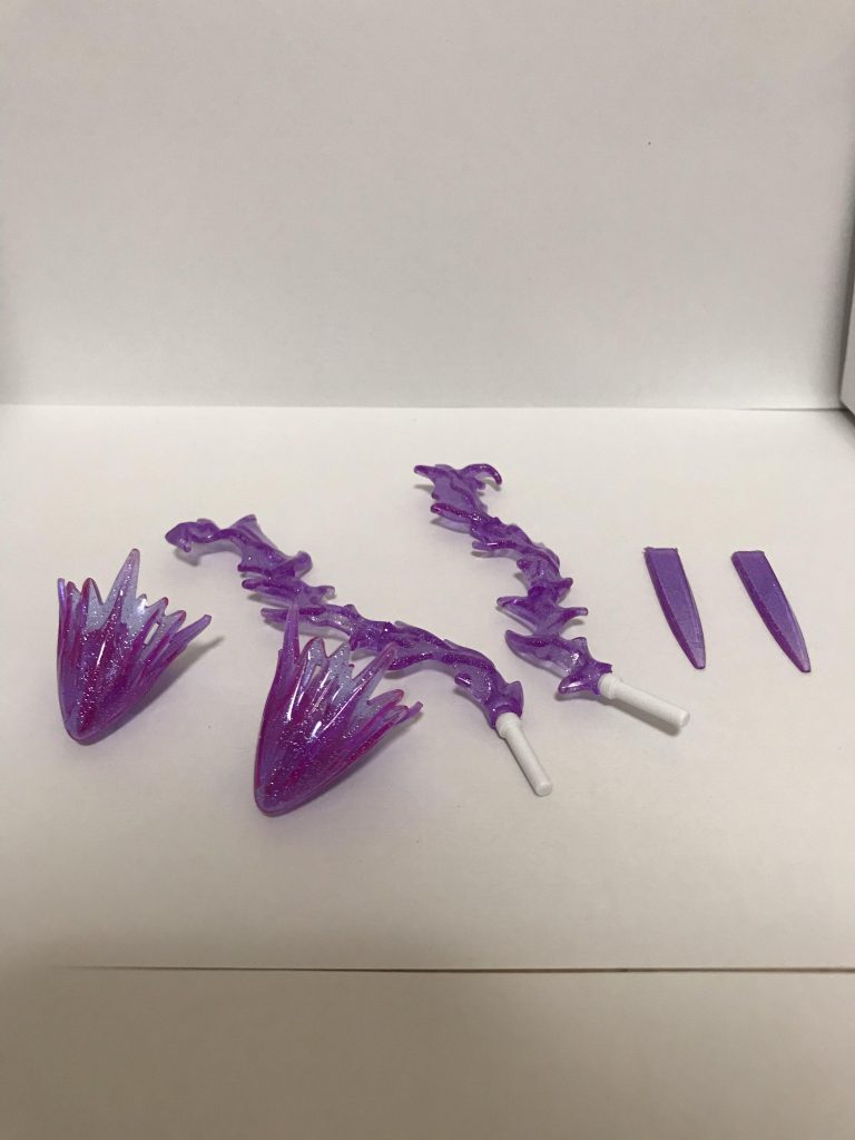 武装用エフェクト フレイム・ソード用にディナイアルガンダムのエフェクトを2セット使って長さを増しています。