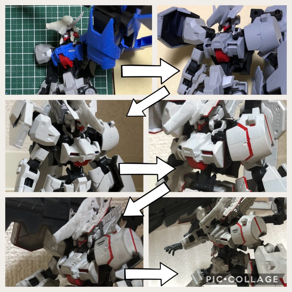 頭部は特徴的な角はスクラッチ、あとは足部をツギハギしてます