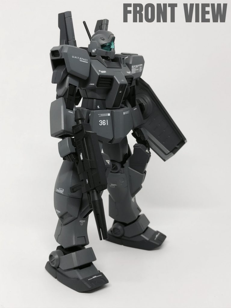 ジムⅡと同じカラーレシピで塗装してます。
何度も言ってしまいますが、ダークグレー
系はスパルタンで、どんな機体でも強そう
に見えるから不思議ですよねー