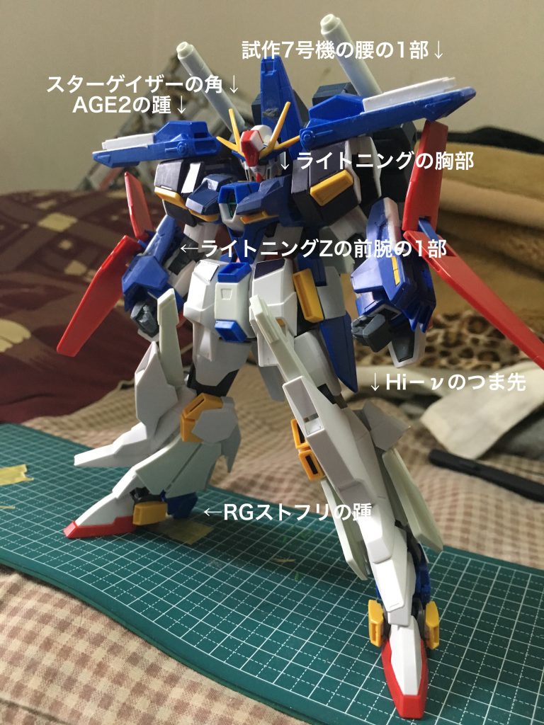 塗装前の状態。基本的にはAGE3とZZをベースにミキシングしている。