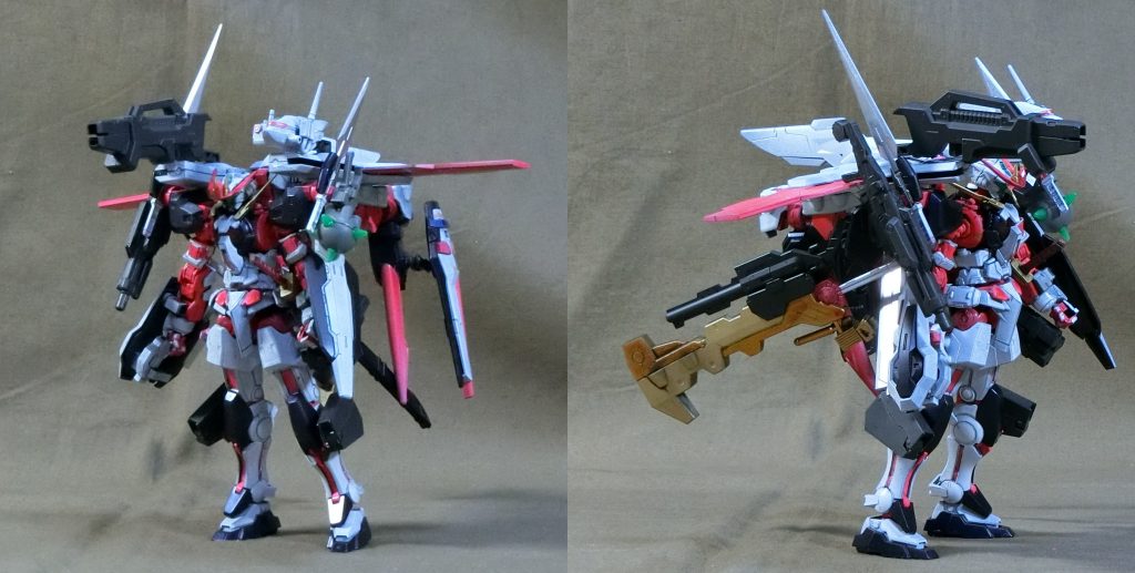 積めるだけ積んだ状態。アストレイ付属のバクゥヘッドもだ!