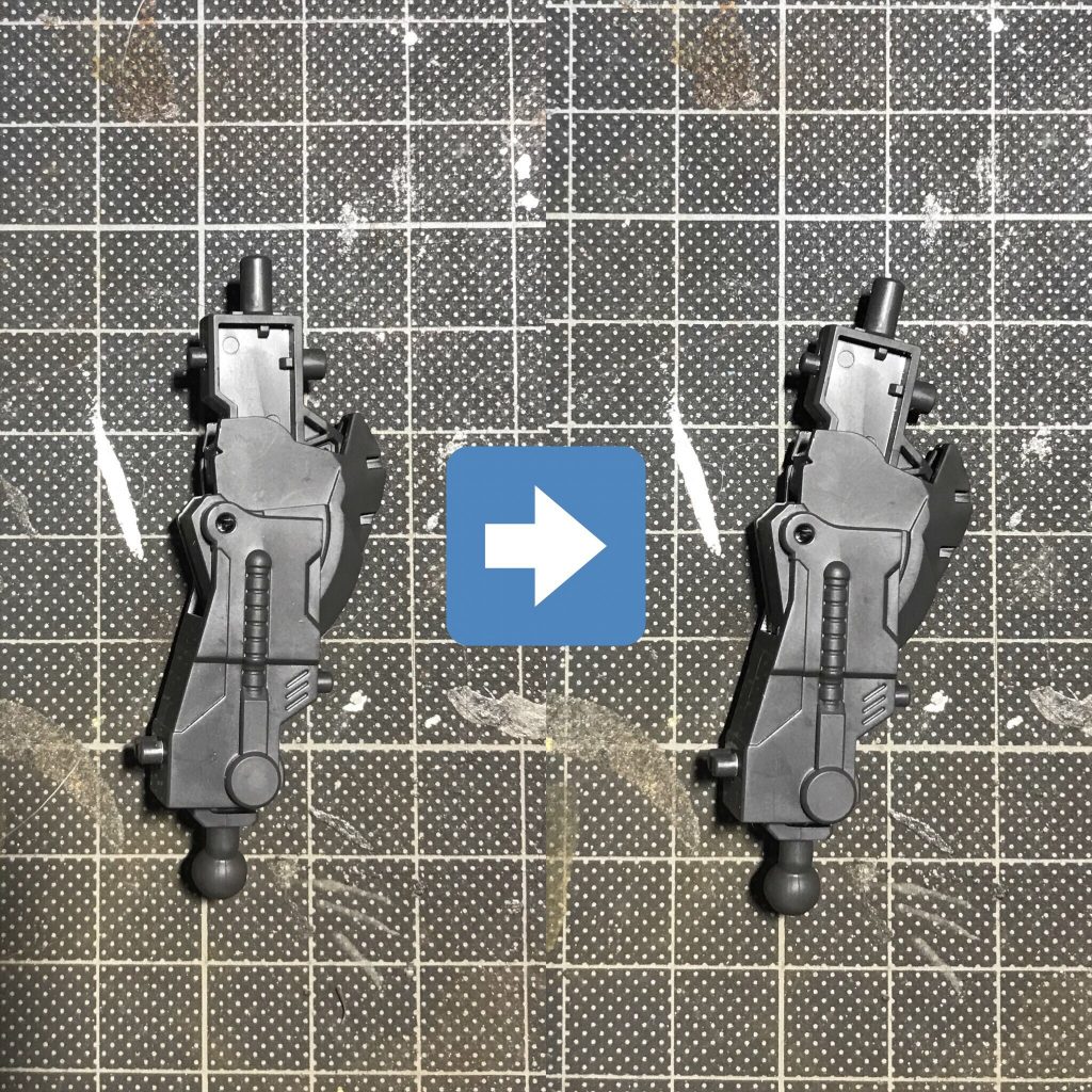 足のラインがすっきりするようにフレームの中を加工しました。