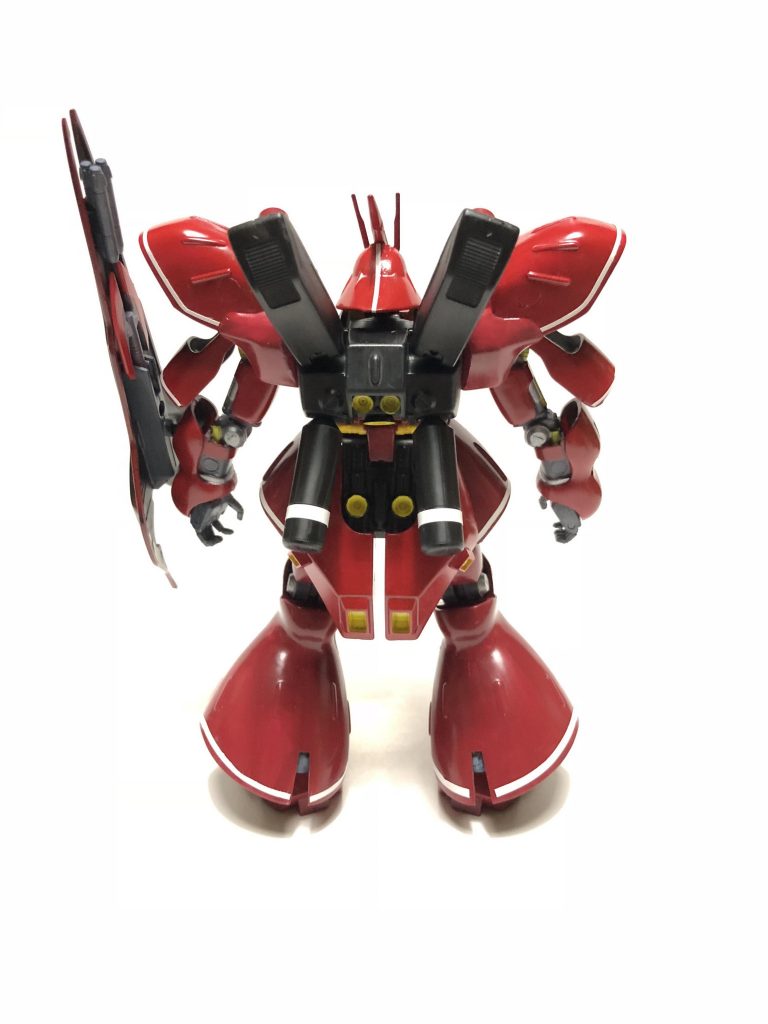 うしろ
 
ファンネルコンテナ立つようにしました。
 
プロペラントタンクにはやっぱり白ラインがイイ♪