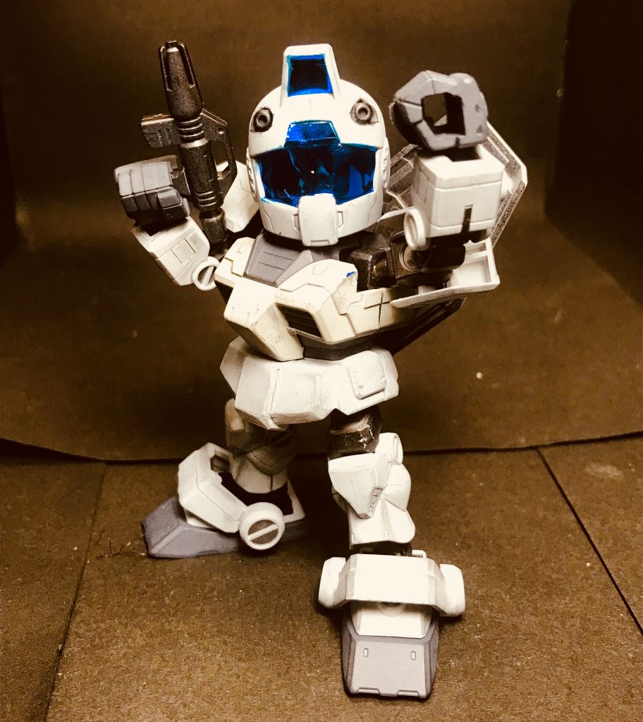 設定がやたら長くなってしまいましたがいかがだったでしょうか。SDは初の制作だったんですがとても楽しかったです！
めでたきガンスタさんの再始動、前もジムコンにあやかってジムの改造機といっしょに歩いて来たため、「リスタートもまたジムと！」という感じで楽しく制作しました。SDにしかないキャッチーさや、小さくカッコいい感を表現出来てたらいいなーと思います。
ここまで読んで下さり、ありがとうございました！！

そしておかえり！！GUNSTA！！