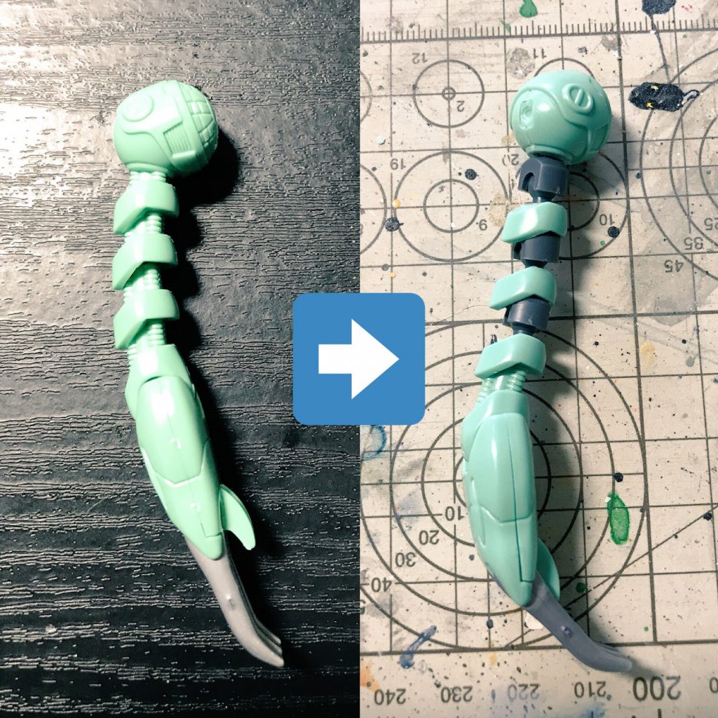 腕の関節にボールデンアームズを入れてフレキシブルに。