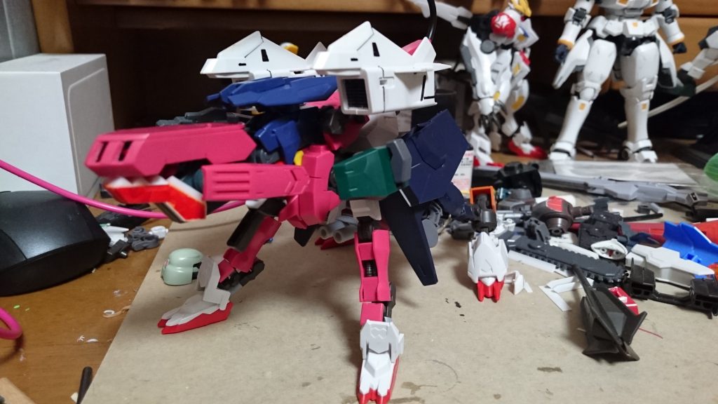 塗装前。
これに獣っぽさを足すために耳を追加しました。