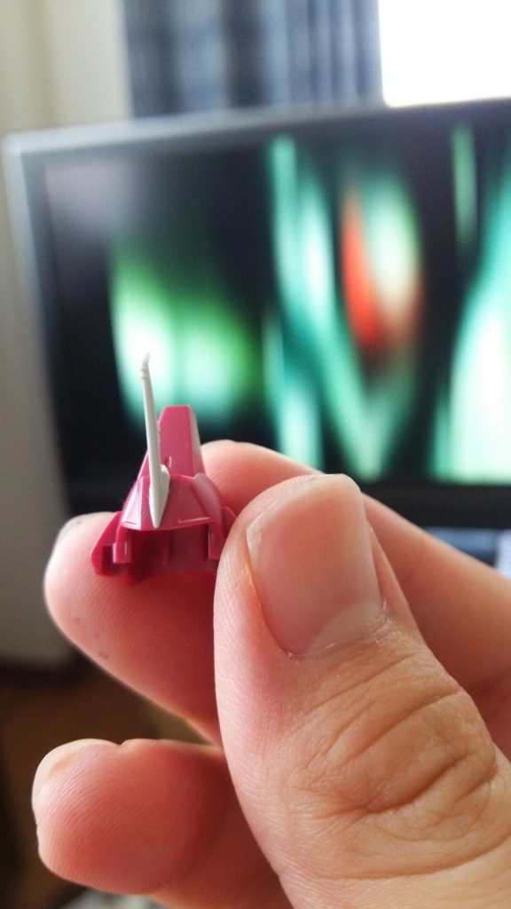 いじったとこその２
角付けました
モノアイの機体に角っていいよね(⌒‐⌒)