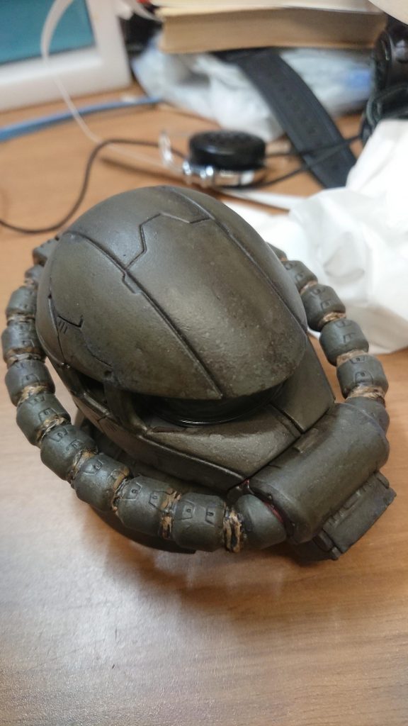 タミヤスミ入れ塗料ダークブラウンでウォッシング、その後艶消しトップコートで完成