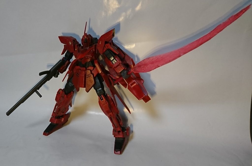 ビームソードは1/100ガンダムＤＸのをおゆまるで型どりしてサーベルランナーを溶かしたもので複製
サーベルの柔らかい樹脂のランナーパテは硬化も普通のランナーパテより早い気がする