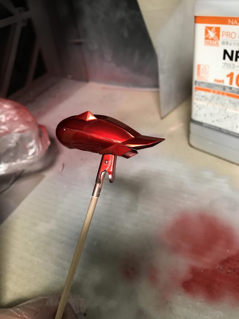 ガイアクリアレッドを3層程度塗装