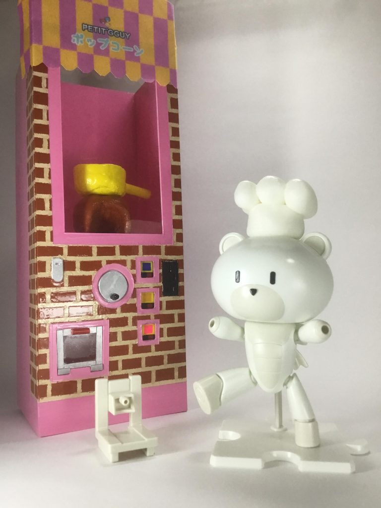 プチッガイは取り外し可能!
コック帽はダイソーの樹脂粘土で作りました