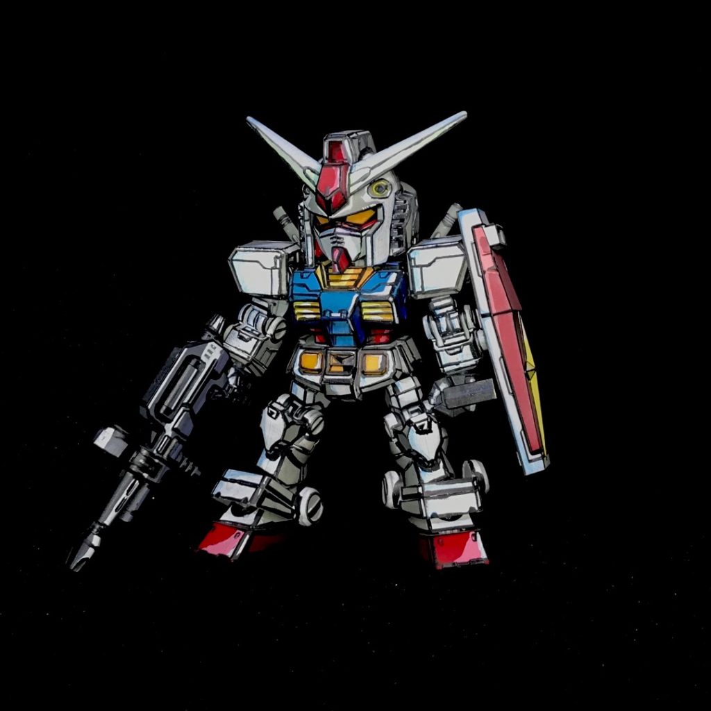 クロスシルエット RX-78-2 ガンダム イラスト風模型–3枚目/制作者：ソネ