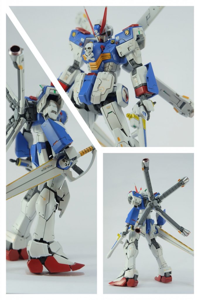 全身像。
下半身にRGウイングゼロを使用。
元がシンプルなので相性が良いですね。
腕には、HGインフィニットジャスティスの腕を使用。ハンドパーツも少し加工しました。