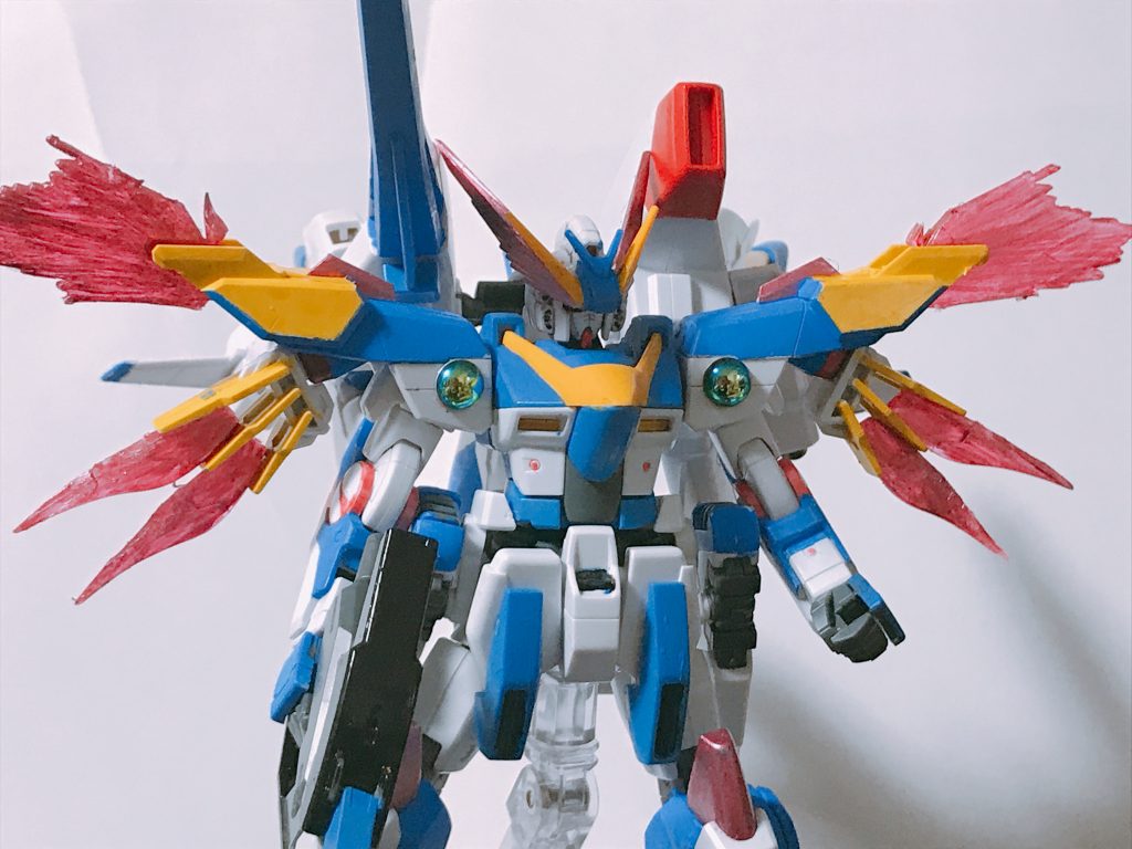 全体像。なるべくV2のパーツを使ってV2の改良機らしさをわかりやすくしてます。
腰にM91のヴェスパー。