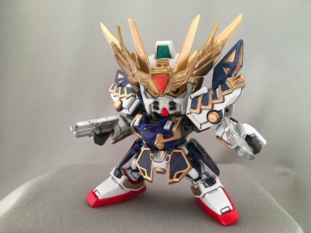 武器は銀の盾、銀狼剣、種子島衝丁(ショーティ)。
銀の盾を装備しているのは「もし真駆参がそのまま大将軍になっていたら？」という妄想の元、大将軍となった真駆参の息子が銀の盾を受け継いだという設定です。
銀の盾と銀狼剣は腕にマウントする関係で旧真駆参の物を使いました。