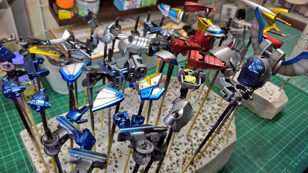 塗装後、乾燥待ち。