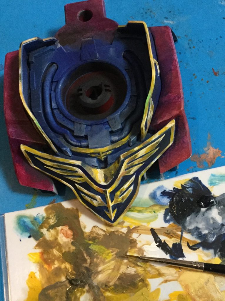 金モールを金色を使わずに筆塗り