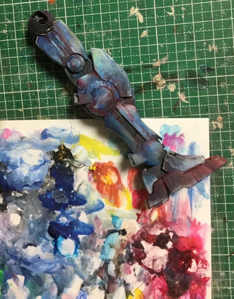 流血ぽくオイル汚れを描きこんでいます