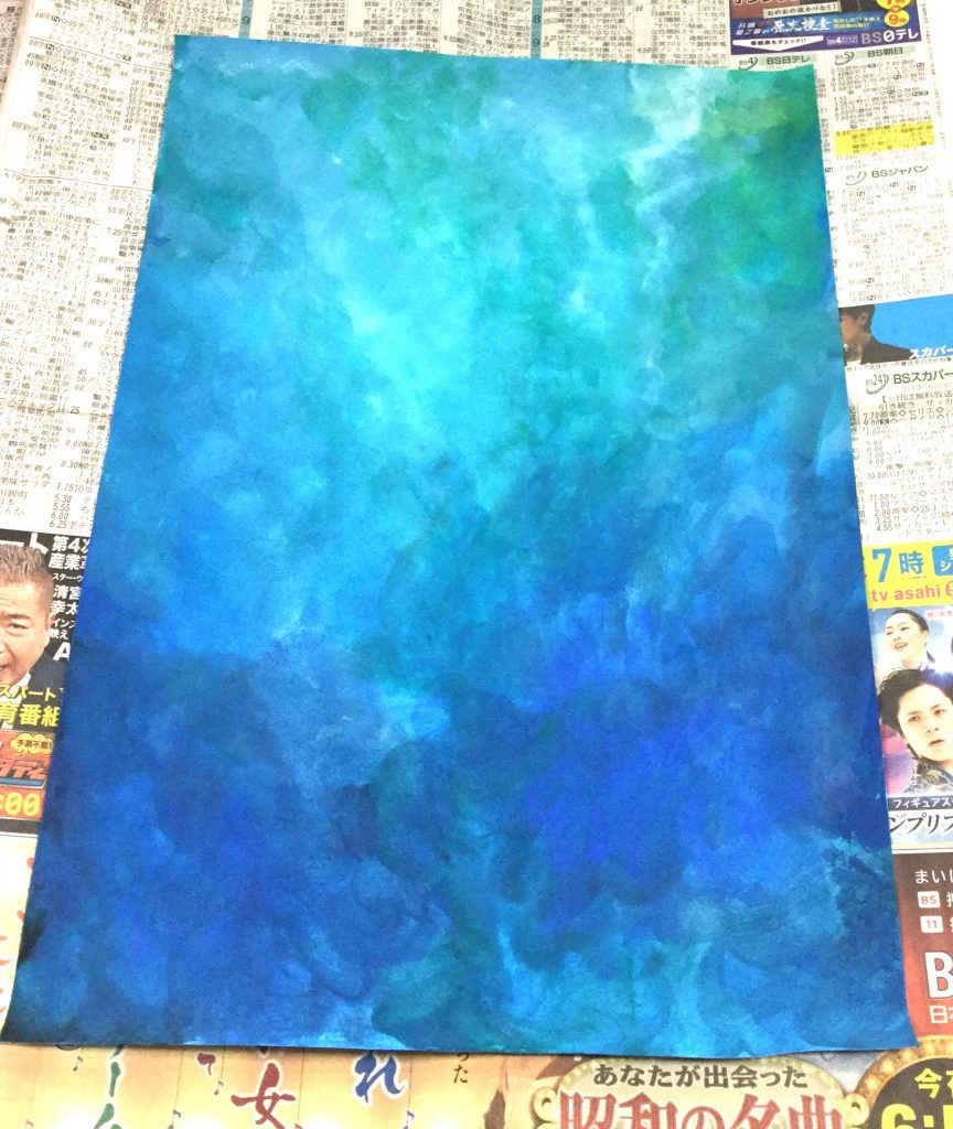 背景も手塗りです