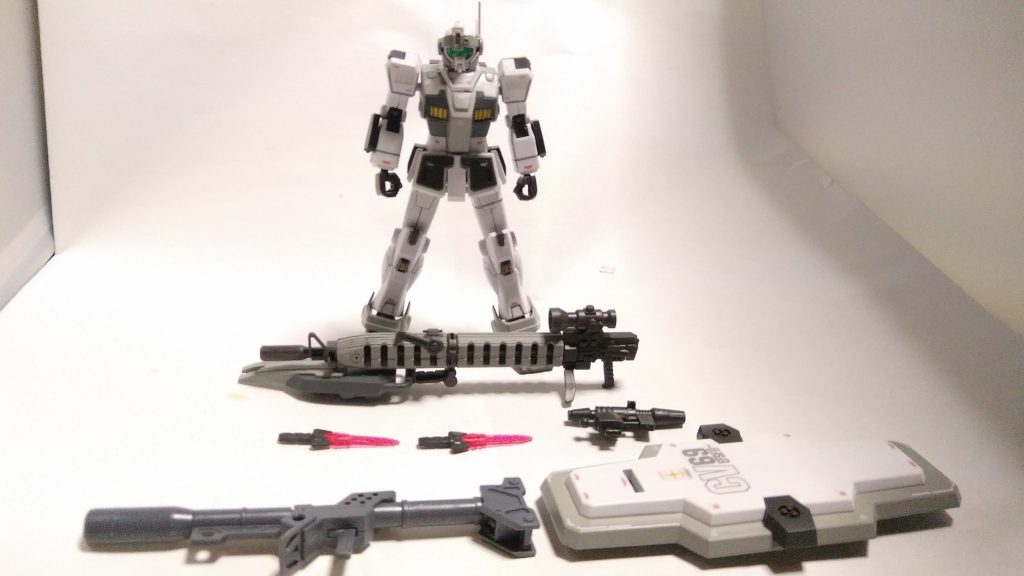 今回の武装一覧


実はこれに1/144フルアーマーガンダムをミキシングしてジム・フルアーマーカスタムとかにしようと思ってるんです(笑)