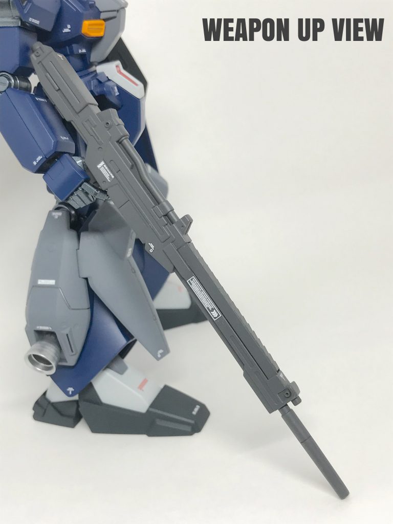 アピールポイント
リゼルのビームライフルを流用。
バレル部分は冷却効果を高めるために
放熱板を追加している設定ですが、
見えるかな?