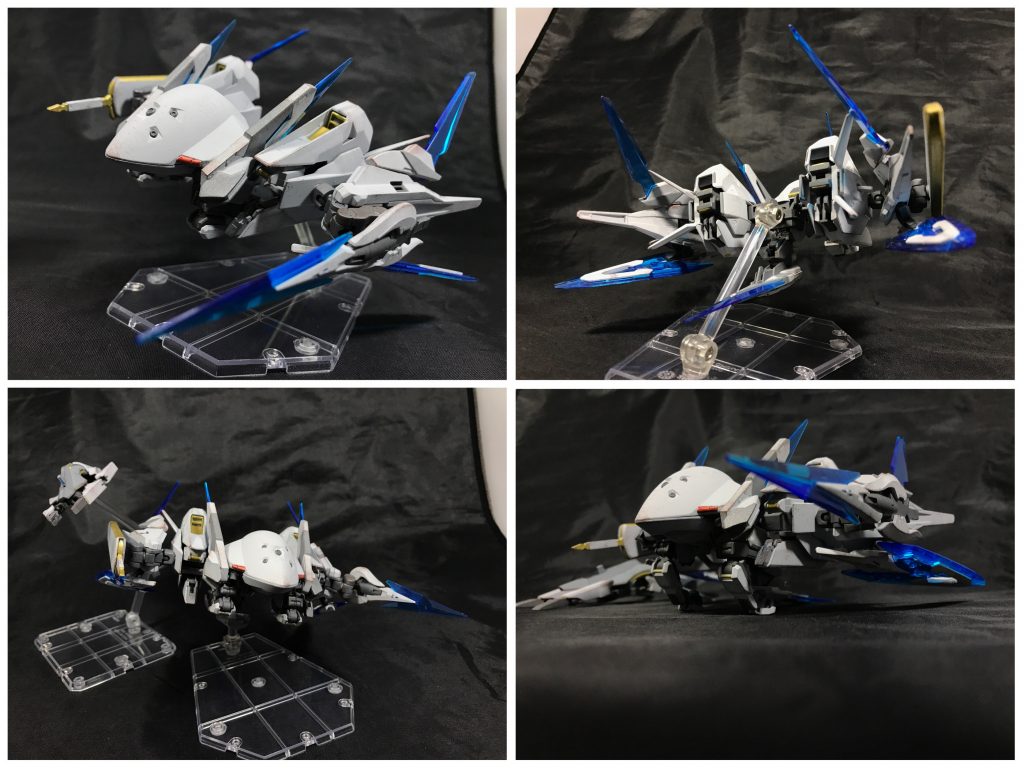 ## [モード:セスシナング]
シルフレイの高速巡航形態。
フレッシルの可変機構を復元、ウィンドスカートを併用することで、高速巡航機能を再現したもの。
高速巡航を行うためには機体を浮遊させる必要があるため、脚部ホバーユニット及びウィンドスカートを常に発動させ続ける必要がある。そのため高速巡航中の魔力の消耗は激しいが、通常形態時とは比較にならない加速性能、機動性を誇る。

なお、セスシナング形態時にはカーヴァスをマウントすることができないため、自律モードで追従させる。