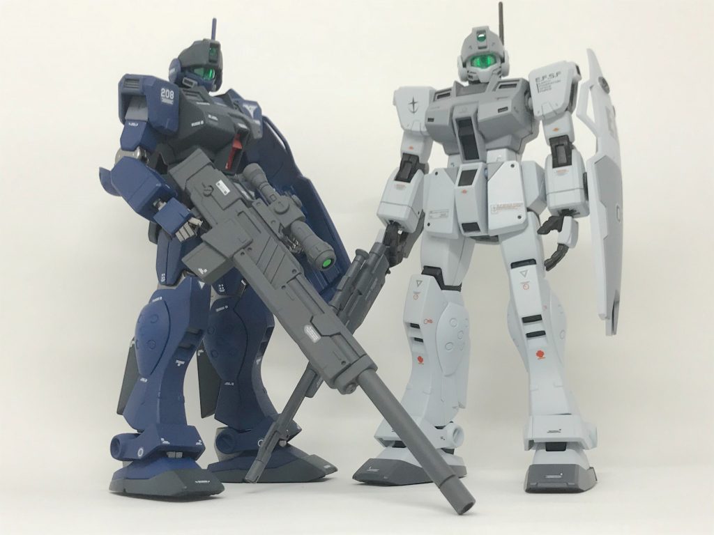 以前投稿したジムスナⅡとのツーショット
写真です。
どちらも無改造ですが、同じ機体でも
カラーが違うと印象が変わりますよね〜 
これも量産機の楽しみ方の一つだと思い
ます。  (๑>◡<๑)