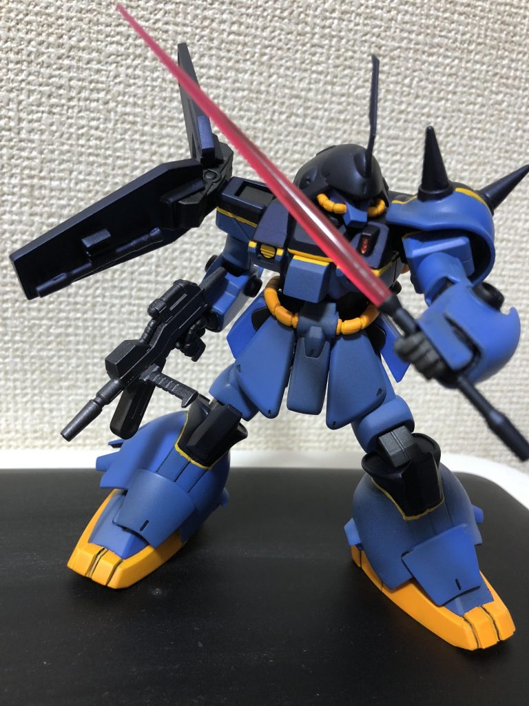 特に目立った改造はしてないので、可動域は元キットのマラサイと同じです。ただガシガシ動かすと塗装が剥がれそうなのであんまし動かしたくないですねw