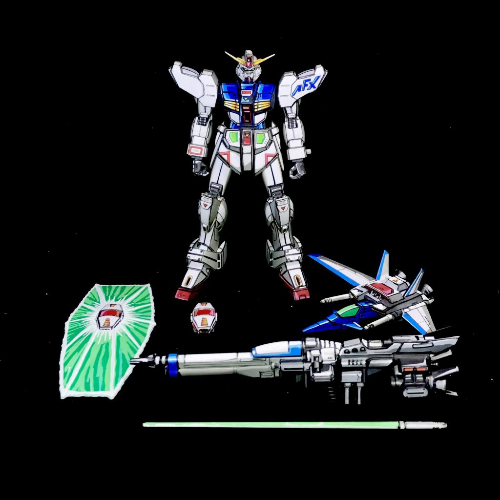 1/100 シルエットフォーミュラ RX-99 ネオガンダム イラスト風塗装–4枚目/制作者：ソネ