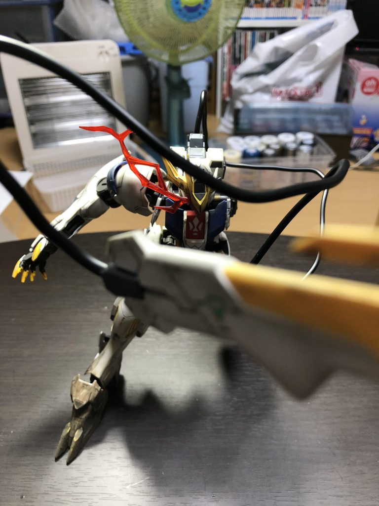 ワイヤーの隙間からギラリ