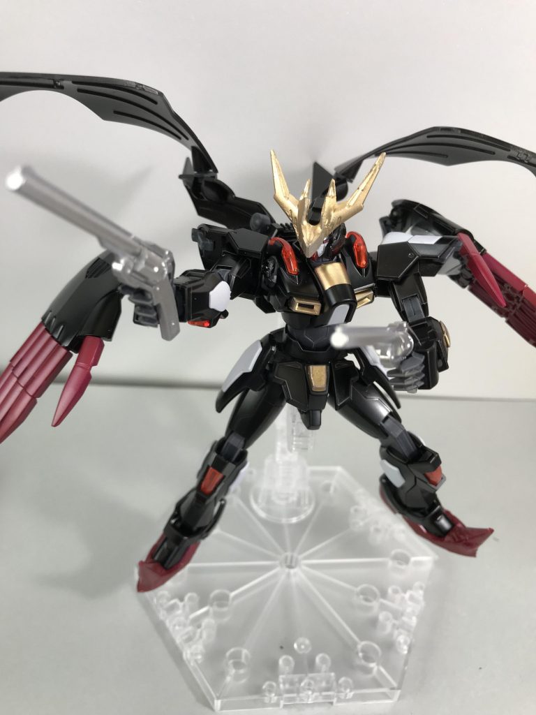 アンテナはバルバトスルプスレクス、足先をガンダムデスサイズから型取りをして使用。ネーミングに入れたデスサイズのパーツはほとんど使っていませんwww