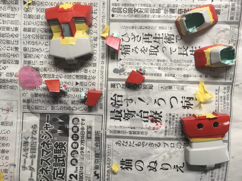 本塗装の様子その2。
赤部分はモンザレッドを使用しました。