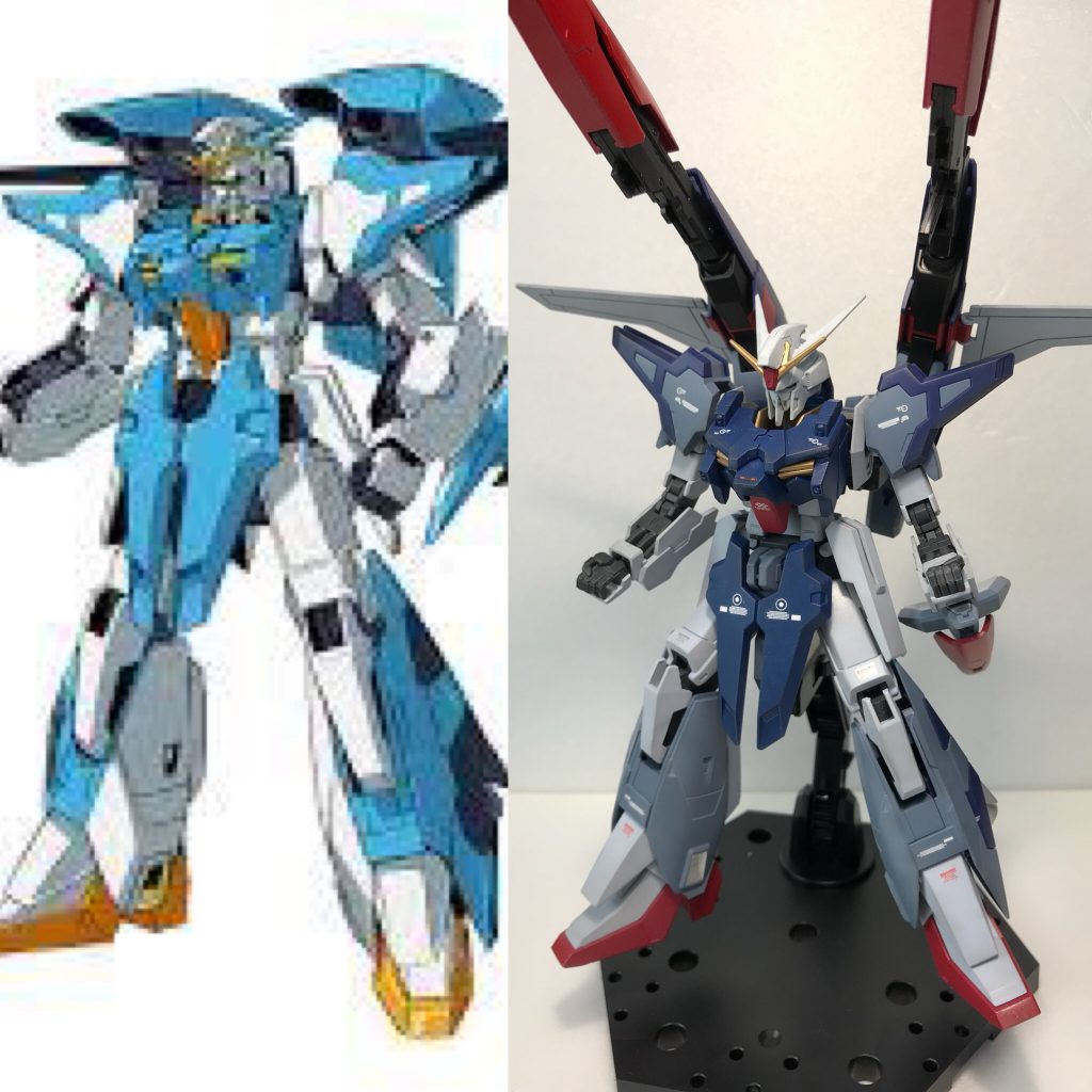 実戦配備ということで、ネイビー迷彩をイメージした配色にしました。迷彩そのままだと色目が暗くなりすぎたので、青を少し足してガンダム風に寄せています。